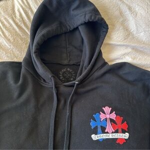 Chrome Hearts Black Hoodie with Colorful Crosses